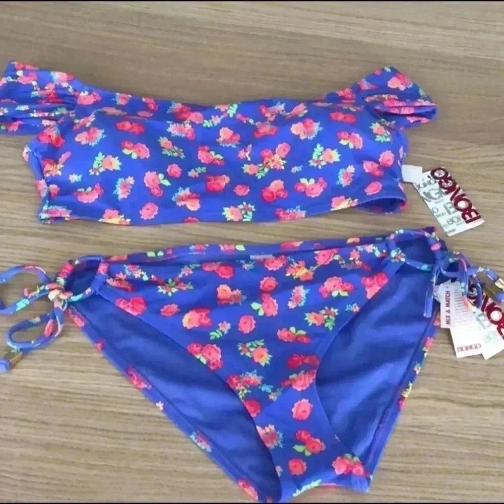 🆕Bongo Purple Rose Floral Bikini Set L🆕